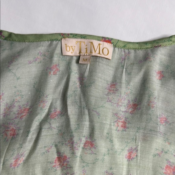 TIMO Rose Field Floral Cascade Ruffle Womens  Blouse Size M - Picture 2 of 8